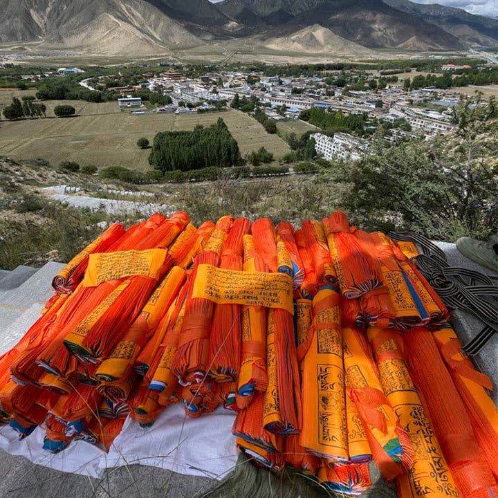 Buddha Stones Tibetan 5 Colors Windhorse Auspicious Outdoor 25 Pcs Prayer Flag - image 26