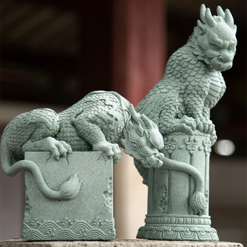 Buddha Stones Feng Shui Standing Sitting Dragon Success Luck Home Decoration - image 2