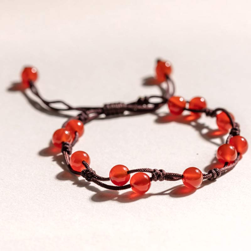 Buddha Stones Red Agate Moss Agate Cinnabar Calm Bracelet - image 10