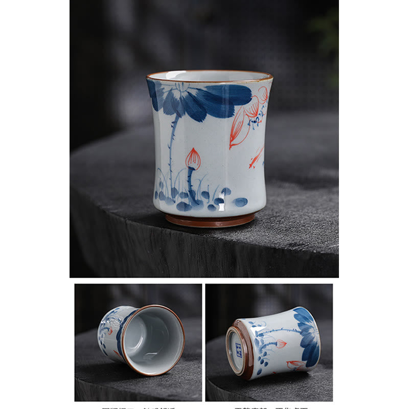 Buddha Stones Lotus Flower Leaf Bamboo Ceramic Teacup Kung Fu Tea Cups - image 17