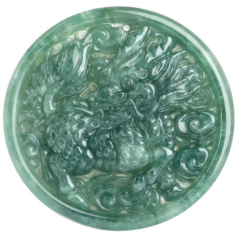 Buddha Stones Natural Jade Kirin Abundance String Necklace Pendant - image 11