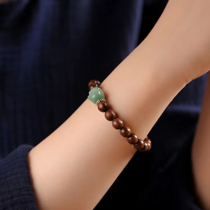 Buddha Stones Sandalwood Lovely Cat Paw Protection Bracelet - image 2