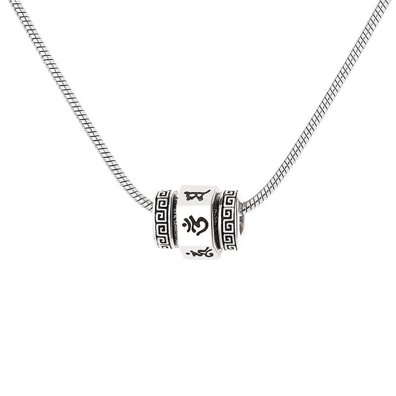 Buddha Stones Tibetan Om Mani Padme Hum Peace Necklace Rotatable Pendant - image 4