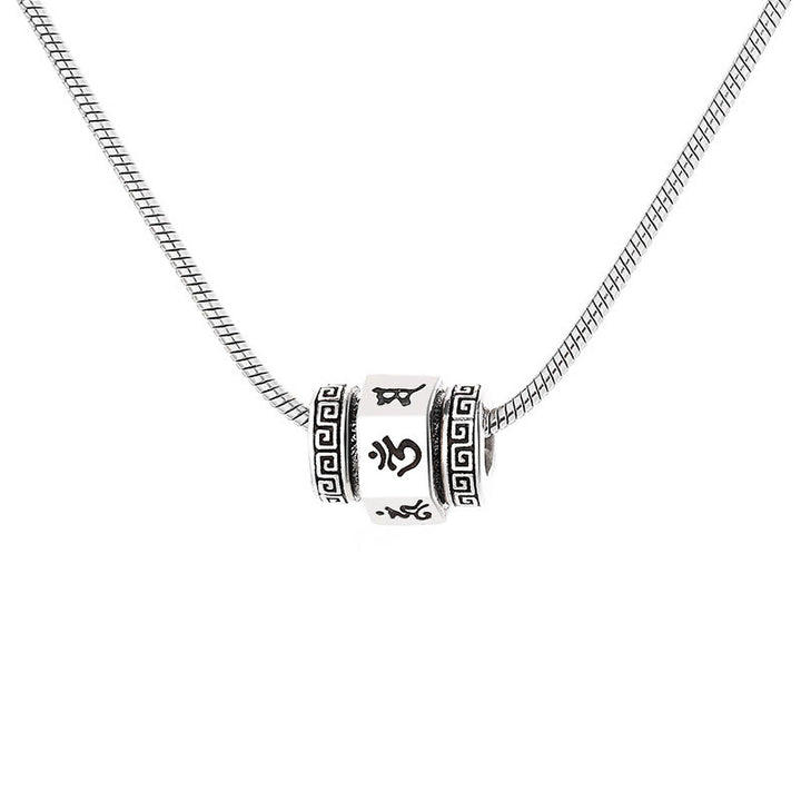 Buddha Stones Tibetan Om Mani Padme Hum Peace Necklace Rotatable Pendant - image 4