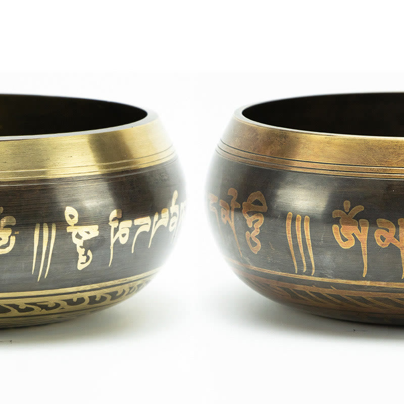 Buddha Stones Tibetan Meditation Bowl for Healing and Mindfulness Om Mani Padme Hum Singing Bowl - image 16