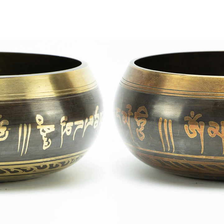 Buddha Stones Tibetan Meditation Bowl for Healing and Mindfulness Om Mani Padme Hum Singing Bowl - image 16