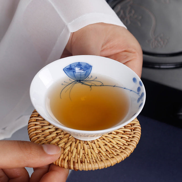 Buddha Stones Vintage Plum Orchid Bamboo Chrysanthemum Lotus Koi Fish Ceramic Teacup Kung Fu Tea Cups - image 19