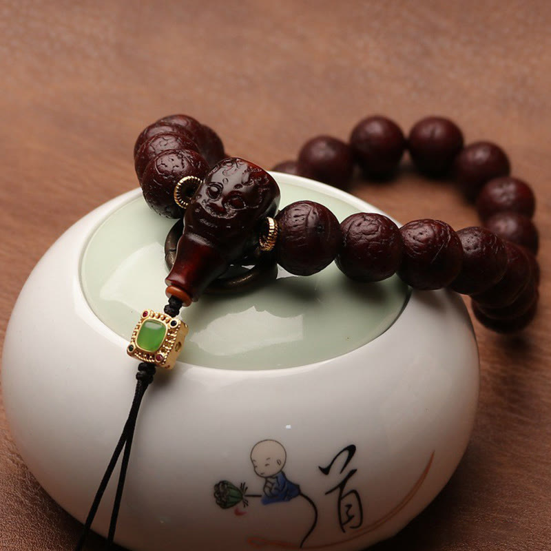 Buddha Stones Tibetan Bodhi Seed Agate Bead Luck Wealth Tassel Charm Wrist Mala - image 20