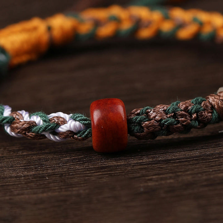 Buddha Stones Handmade Tibetan Silver 925 Sterling Silver Zakiram Goddess of Wealth Camel Bone Protection Braided Bracelet - image 7
