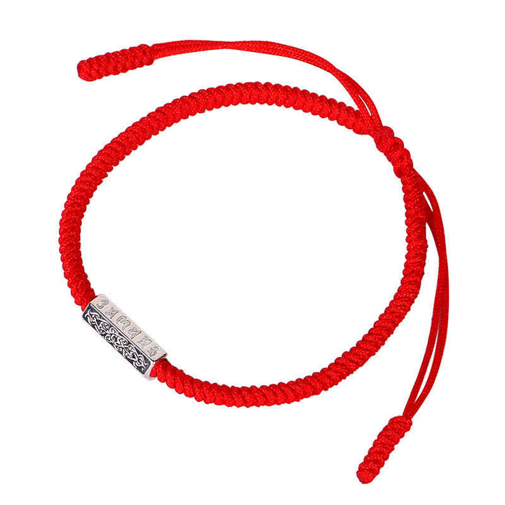 Buddha Stones Om Mani Padme Hum Luck Protection Red String Bracelet - image 5