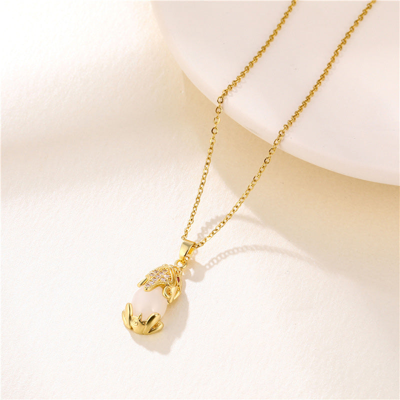 Buddha Stones Natural Garnet Pixiu Fortune Necklace - White Jade - image 8