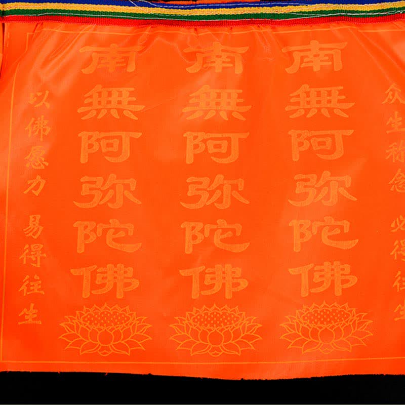 Buddha Stones Tibetan 7 Colors Windhorse Letter Auspicious Lotus Outdoor 21 Pcs Prayer Flag - image 24