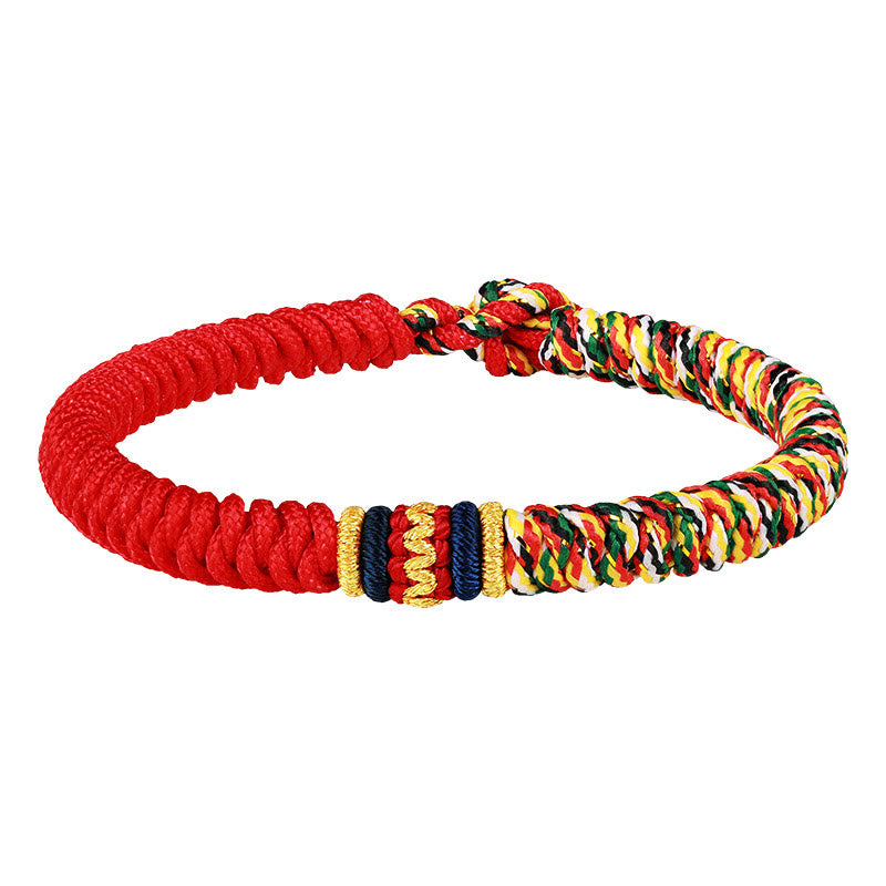 Buddha Stones Tibetan Handmade Multicolored Thread King Kong Knot Strength Braid String Bracelet - image 4