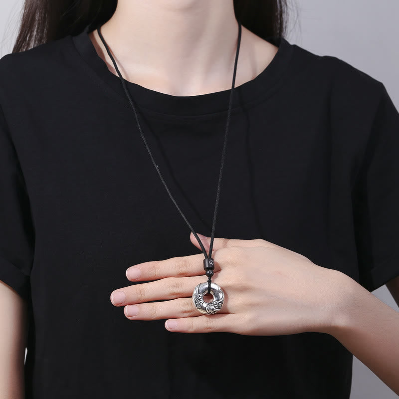 Buddha Stones PiXiu Peace Buckle Copper Wealth Necklace Pendant - image 3