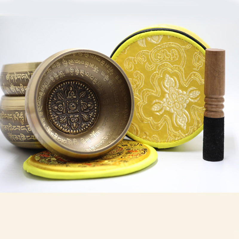 Buddha Stones Tibetan Sound Bowl Handcrafted for Yoga Mindfulness and Meditation Singing Bowl Set - image 4