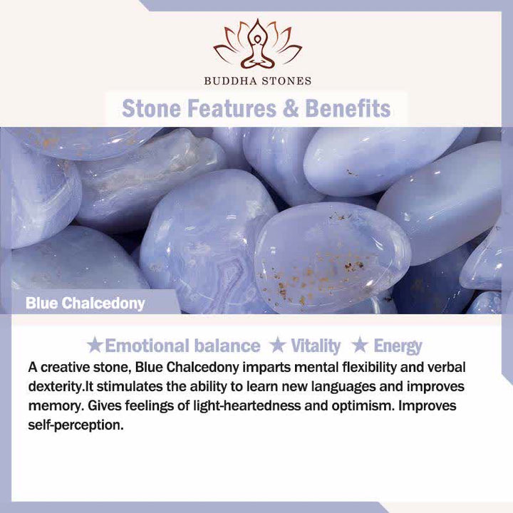 Buddha Stones Vintage Crystal Chalcedony Stone Energy Beaded Bell Charm Bracelet - image 19