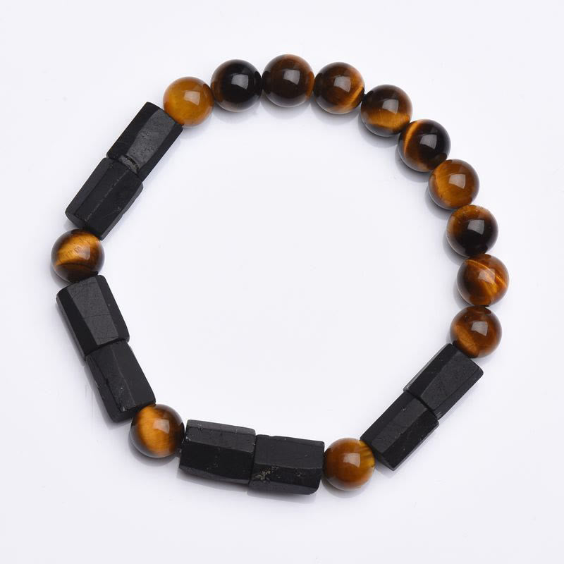 Buddha Stones Natural Black Tourmaline Tiger Eye Positive Bracelet - image 9