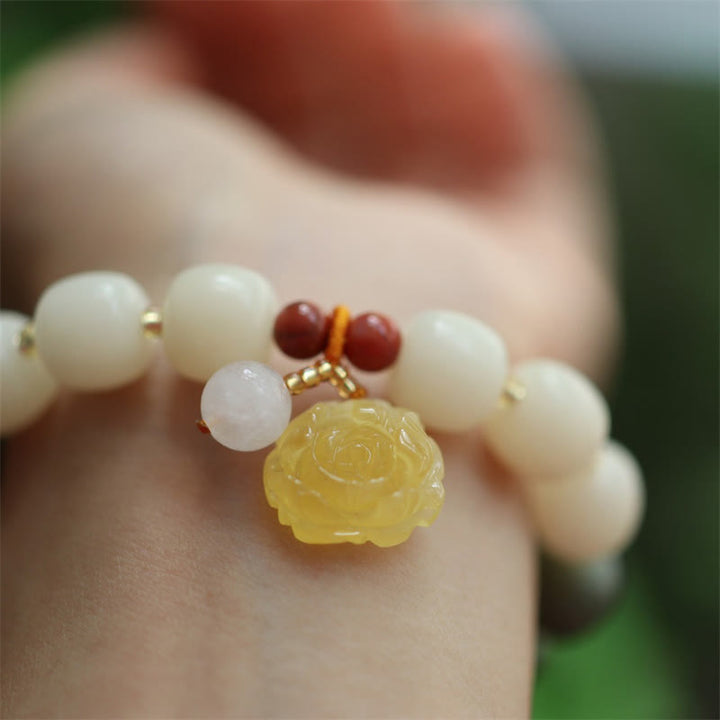 Buddha Stones Gradient Bodhi Seed Amber Lotus Peace Bracelet - image 2