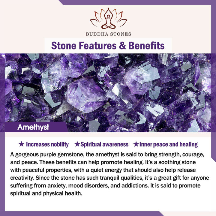Buddha Stones 925 Sterling Silver Natural Amethyst Lotus Spiritual Bracelet - image 6