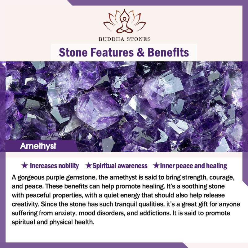 Buddha Stones Natural Healing Power Gemstone Crystal Beads Unisex Adjustable Macrame Bracelet - image 1