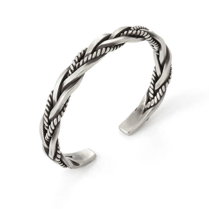 Buddha Stones Viking Style Twisted Braided Pattern Copper Balance Bracelet - image 10