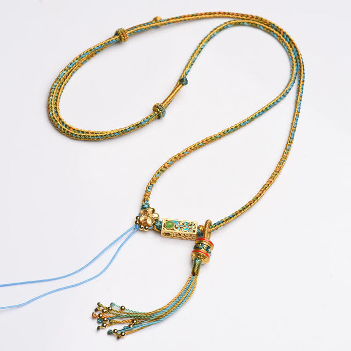 Buddha Stones Colorful String Copper Wealth Necklace Pendant - image 8