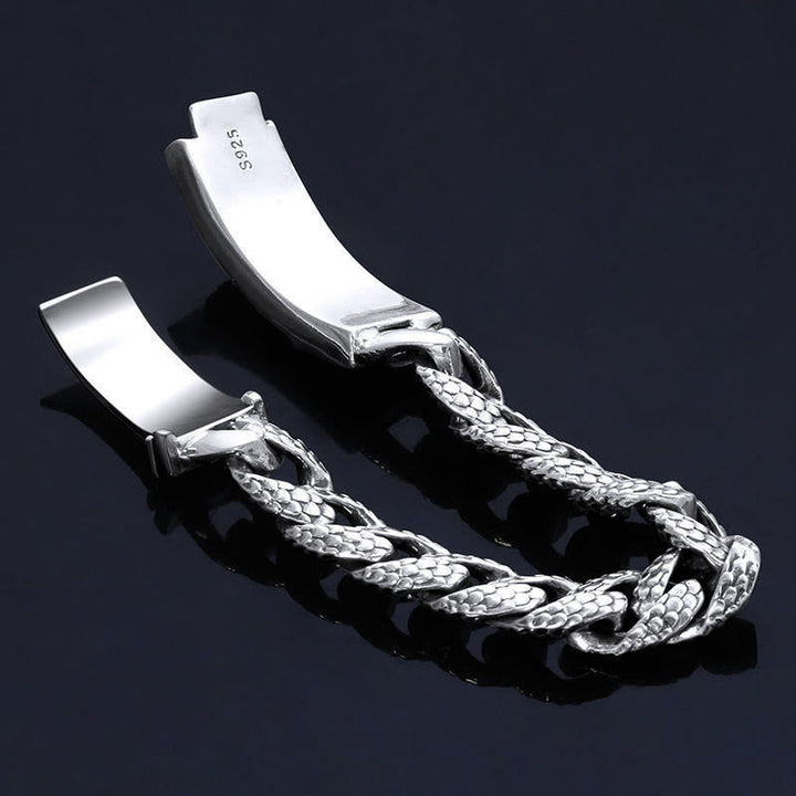 Buddha Stones Retro Dragon Scale Pattern Engraved Protection Bracelet - image 7