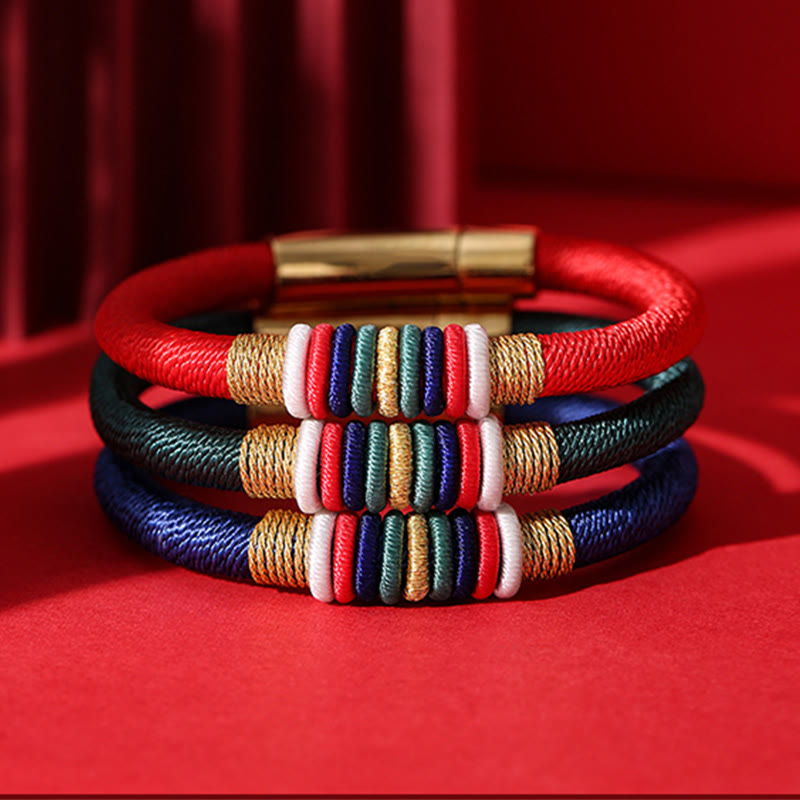 Buddha Stones Tibetan Handmade Colorful King Kong Knot Five Elements Luck Braid String Bracelet - image 20