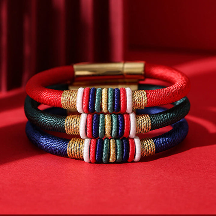 Buddha Stones Tibetan Handmade Colorful King Kong Knot Five Elements Luck Braid String Bracelet - image 20