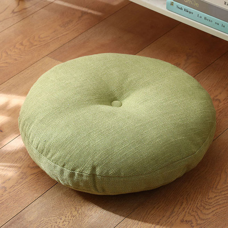 Buddha Stones Lotus Simple Pattern Linen Meditation Seat Cushion Home Living Room Decoration - Detachable - Approx. 40cm × 10cm (slight variation possible) - GreenYellow - image 12