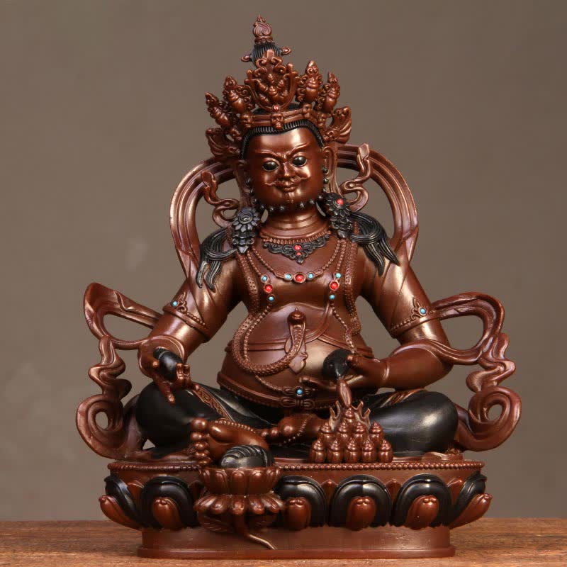 Yellow Jambhala Bodhisattva Figurine Compassion Copper Statue Home Office Decoration - 13cm*8.5cm*15.5cm - image 9