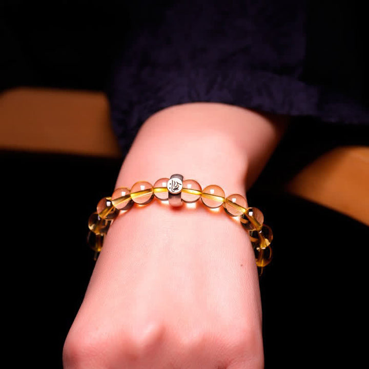 Buddha Stones 925 Sterling Silver Chinese Zodiac Natal Buddha Citrine Protection Bracelet - image 5