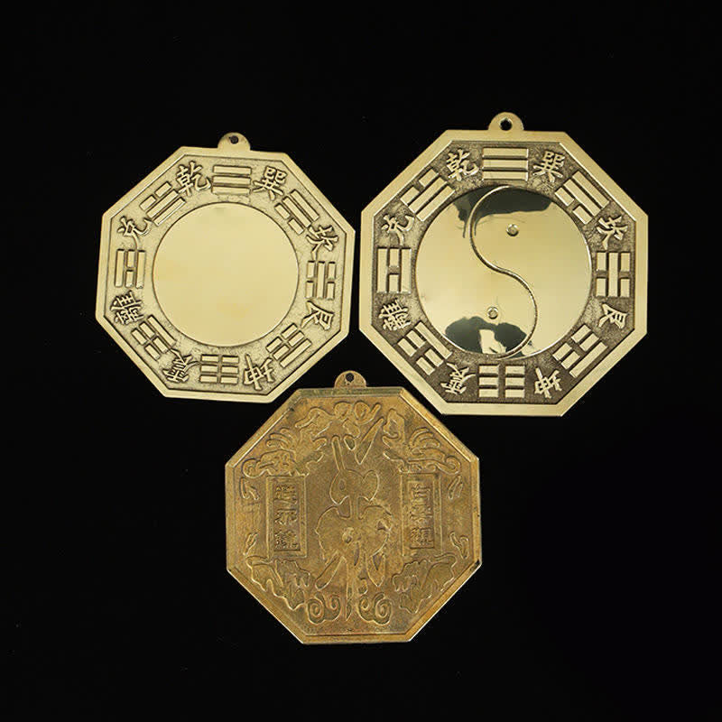 Buddha Stones Feng Shui Bagua Map Copper Balance Energy Map - image 1
