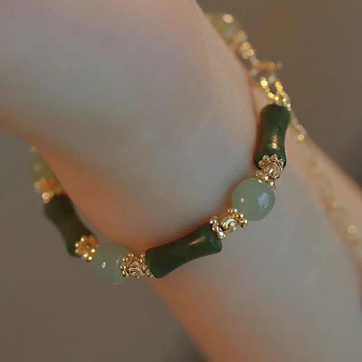 Buddha Stones Glass Bead Bamboo Luck Strength Chain Bracelet - image 14