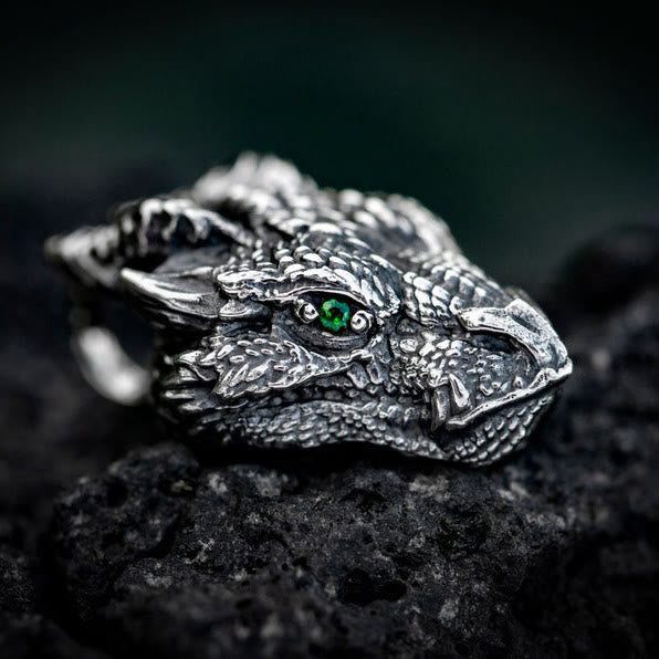 Buddha Stones Pure Tin Dragon Head Luck Protection Metal Necklace Pendant - Dragon(Protection♥Success) - image 0