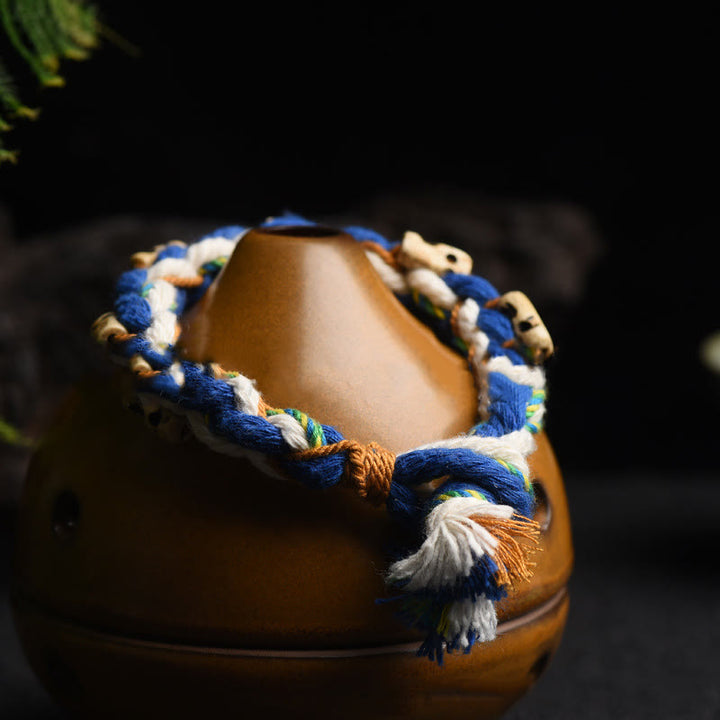 Buddha Stones Tibetan Zakiram Goddess of Wealth Bead Engraved Handmade Luck Bracelet - image 5