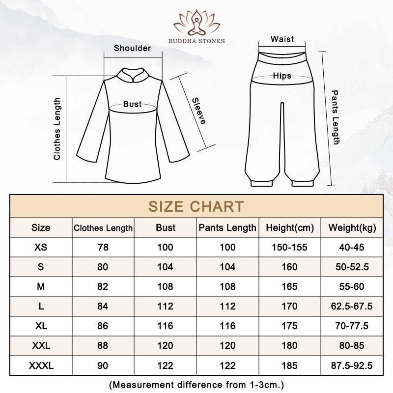 3Pcs Ink Painting Meditation Prayer Spiritual Zen Tai Chi Qigong Practice Unisex Clothing Set - image 14