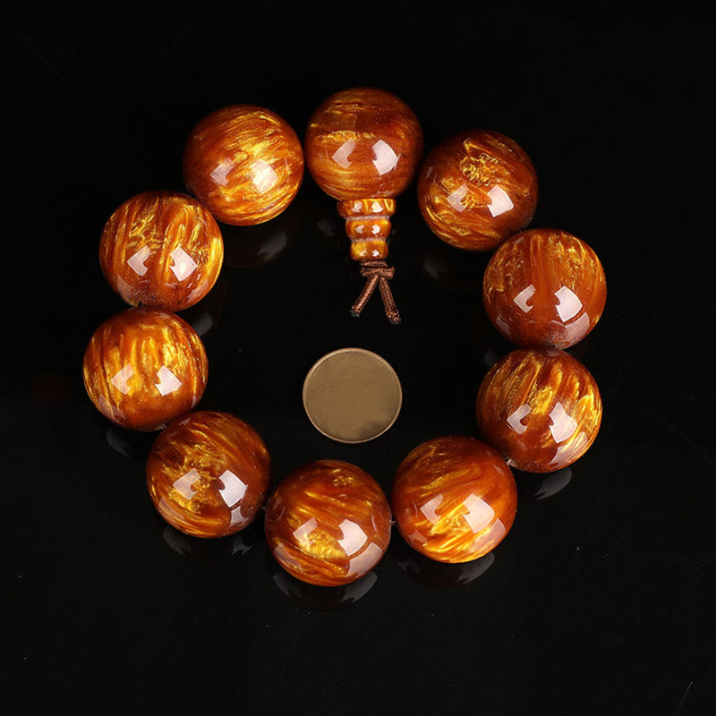 Buddha Stones Golden Sea Willow Success Positive Bracelet Mala - 25mm - image 11