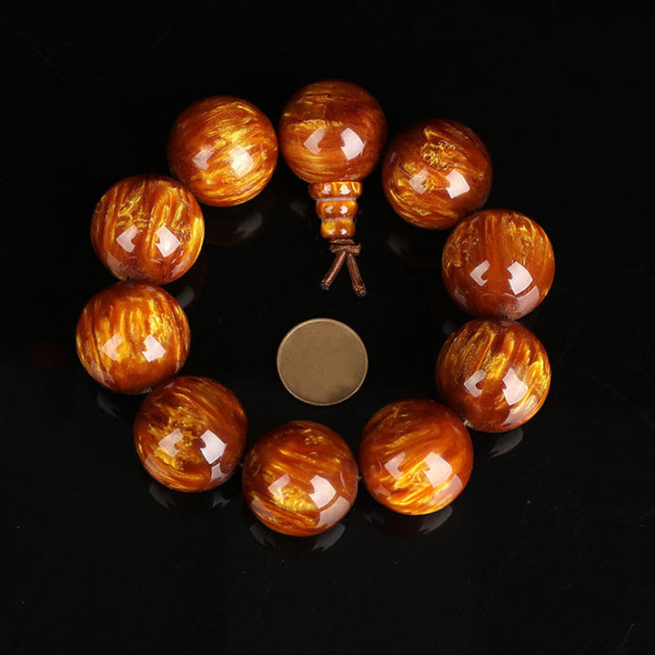Buddha Stones Golden Sea Willow Success Positive Bracelet Mala - 25mm - image 11