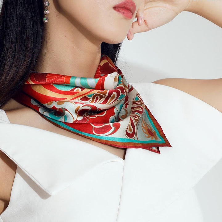 Buddha Stones Dunhuang Rebound Pipa Flying Frescoes 100% Mulberry Silk Scarf Premium Grade 6A Dunhuang Shawl - image 29
