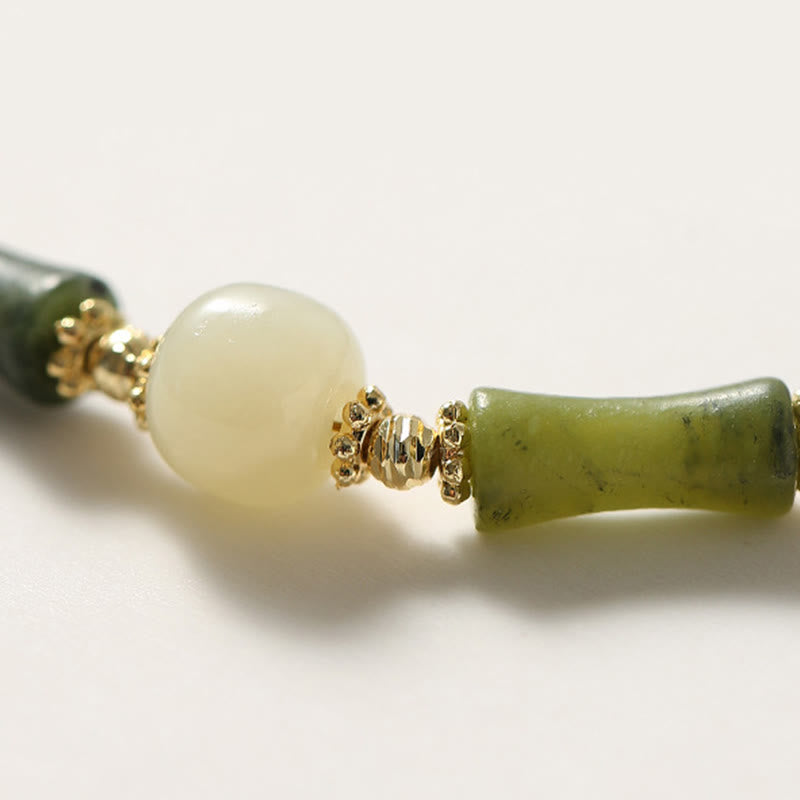 Buddha Stones Glass Bead Bamboo Luck Strength Chain Bracelet - image 7