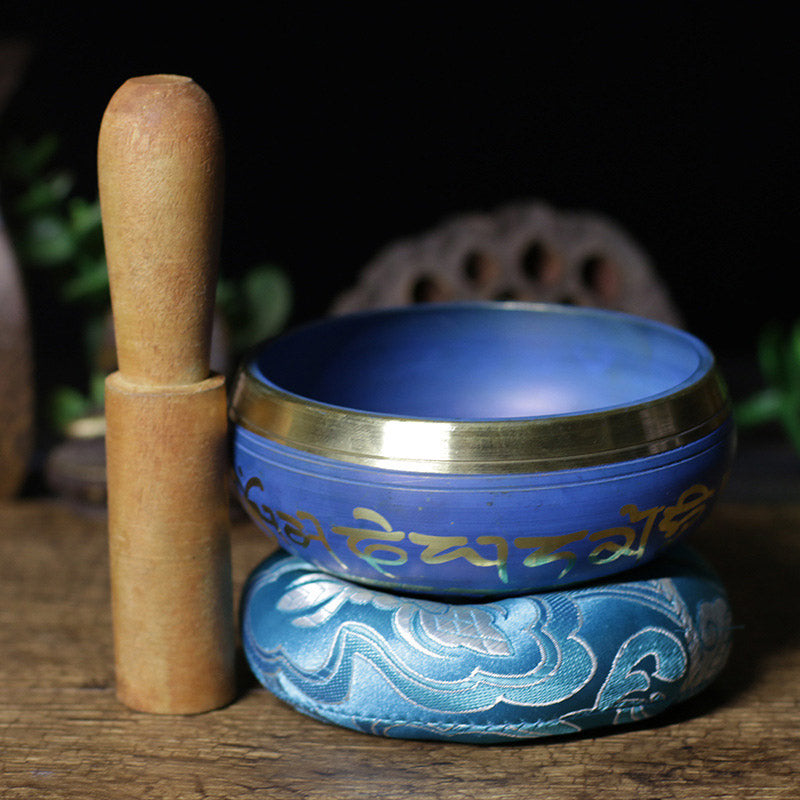 Buddha Stones Tibetan Sound Bowl Handcrafted for Relaxation Meditation Prayer Singing Bowl Set - image 0