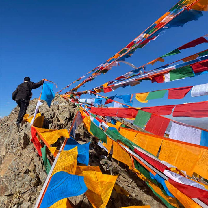 Buddha Stones Tibetan 5 Colors Windhorse Auspicious Outdoor 25 Pcs Prayer Flag - image 25