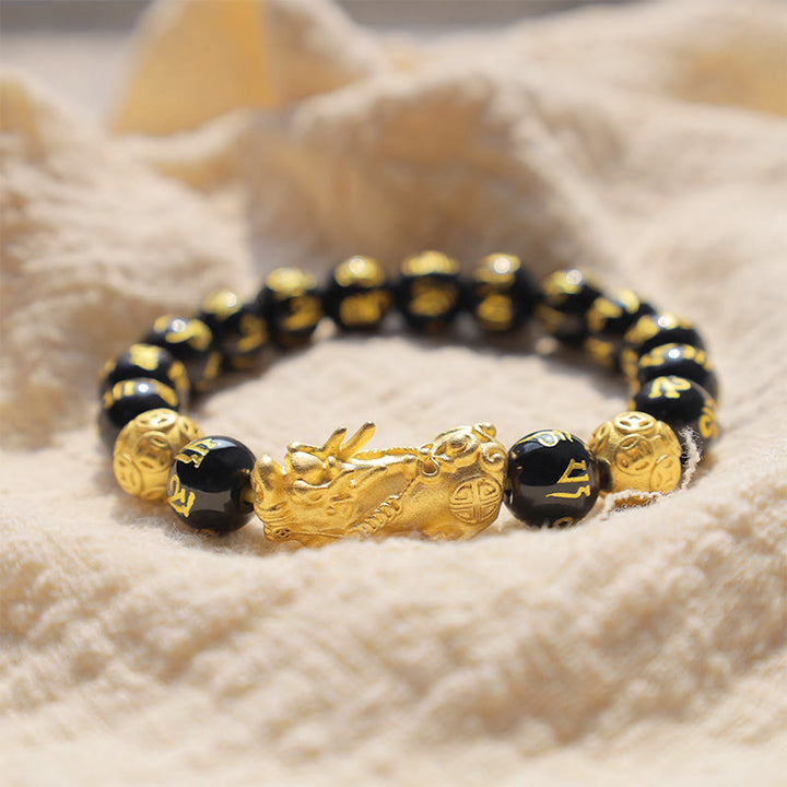 Buddha Stones FengShui PiXiu Obsidian Wealth Bracelet - image 3