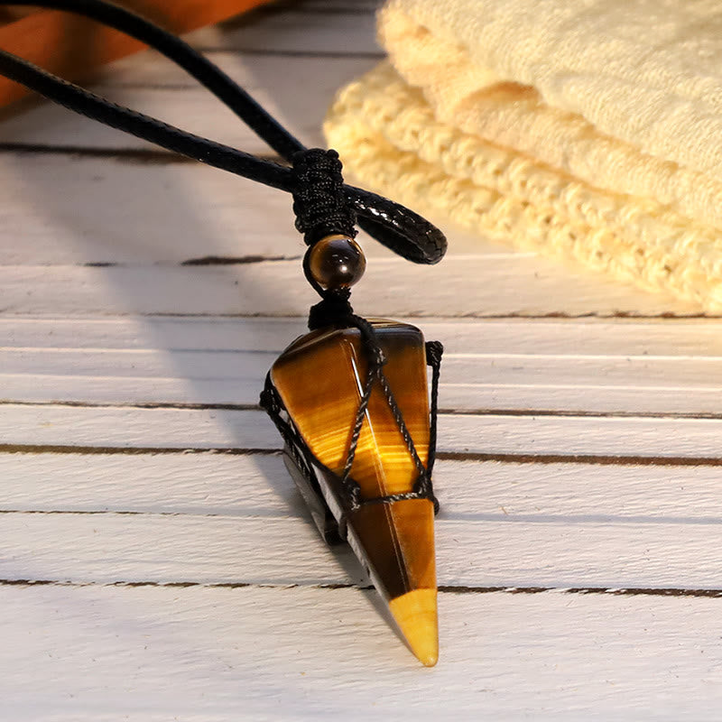 Buddha Stones Natural Stone Pointed Pendant Necklace - image 2