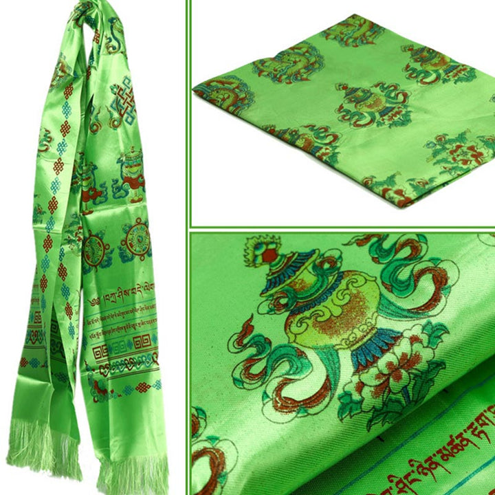 Buddha Stones Tibetan Lucky Blessing 5 Colors Khata Decoration - image 3