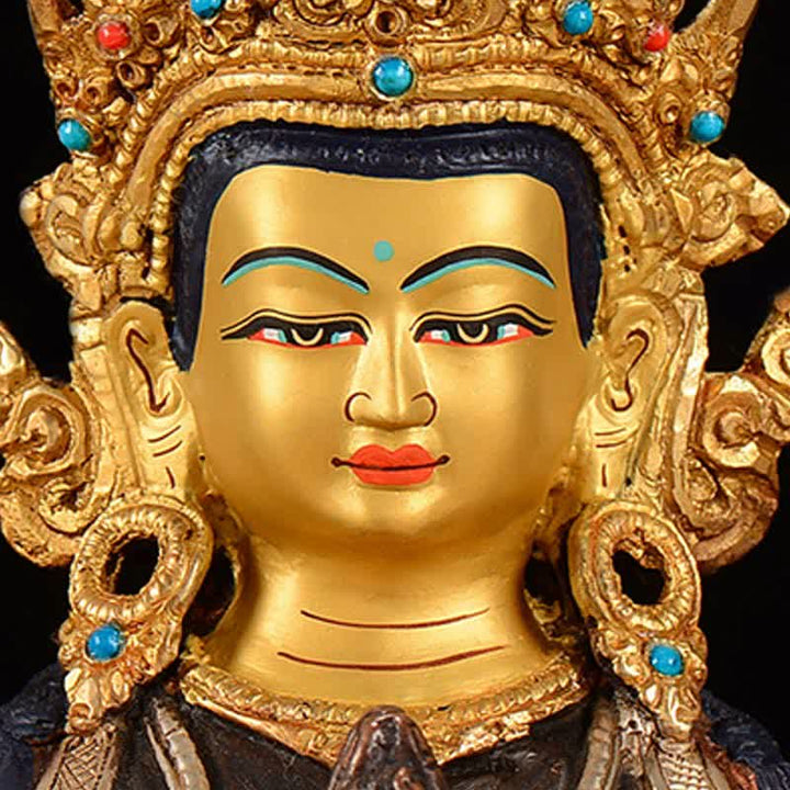 Bodhisattva Chenrezig Four-armed Avalokitesvara Protection Copper Statue Decoration - image 9