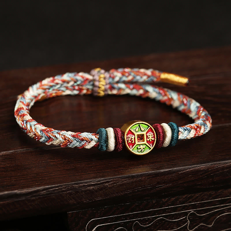 ❗❗❗A Flash Sale- Buddha Stones Colorful Rope Wealth Comes From All Directions Handmade Eight Thread Peace Knot Luck Bracelet - Colorful Rope(Wrist Circumference 12-20cm) - image 0