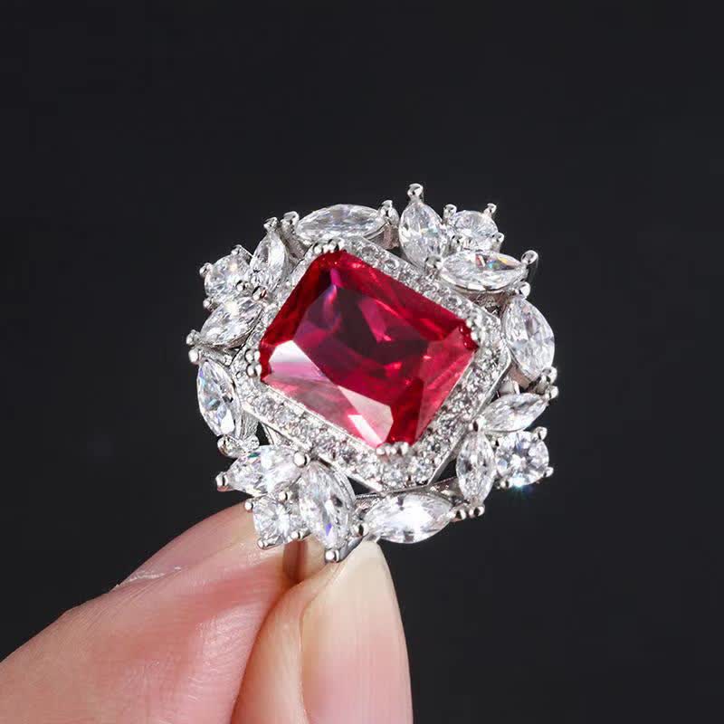Buddha Stones Emerald Crystal Red Corundum Confidence Courage Ring Earrings Necklace Pendant - image 8