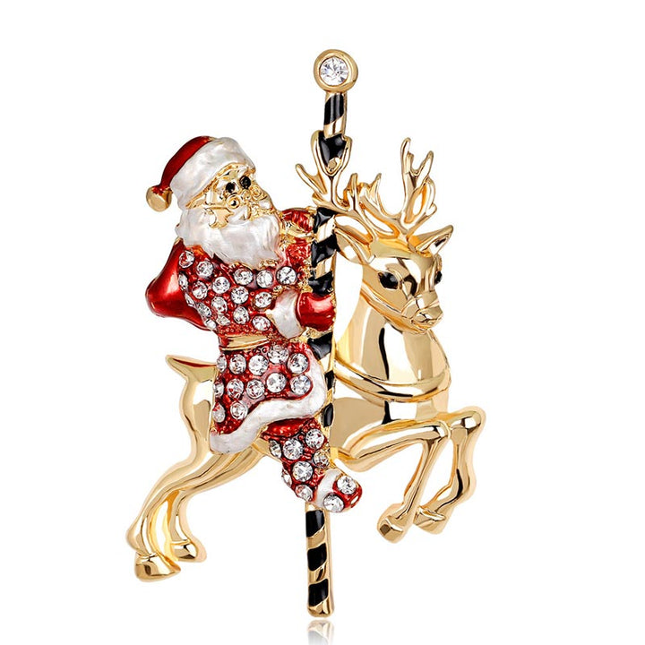 Christmas Multi-Colored Rhinestone Crystal Brooch Pin - 1 - image 1